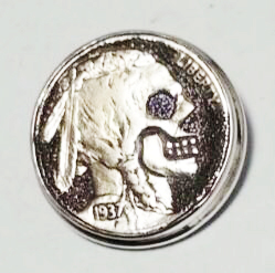 Carved Nickel pin/pendant – BP16