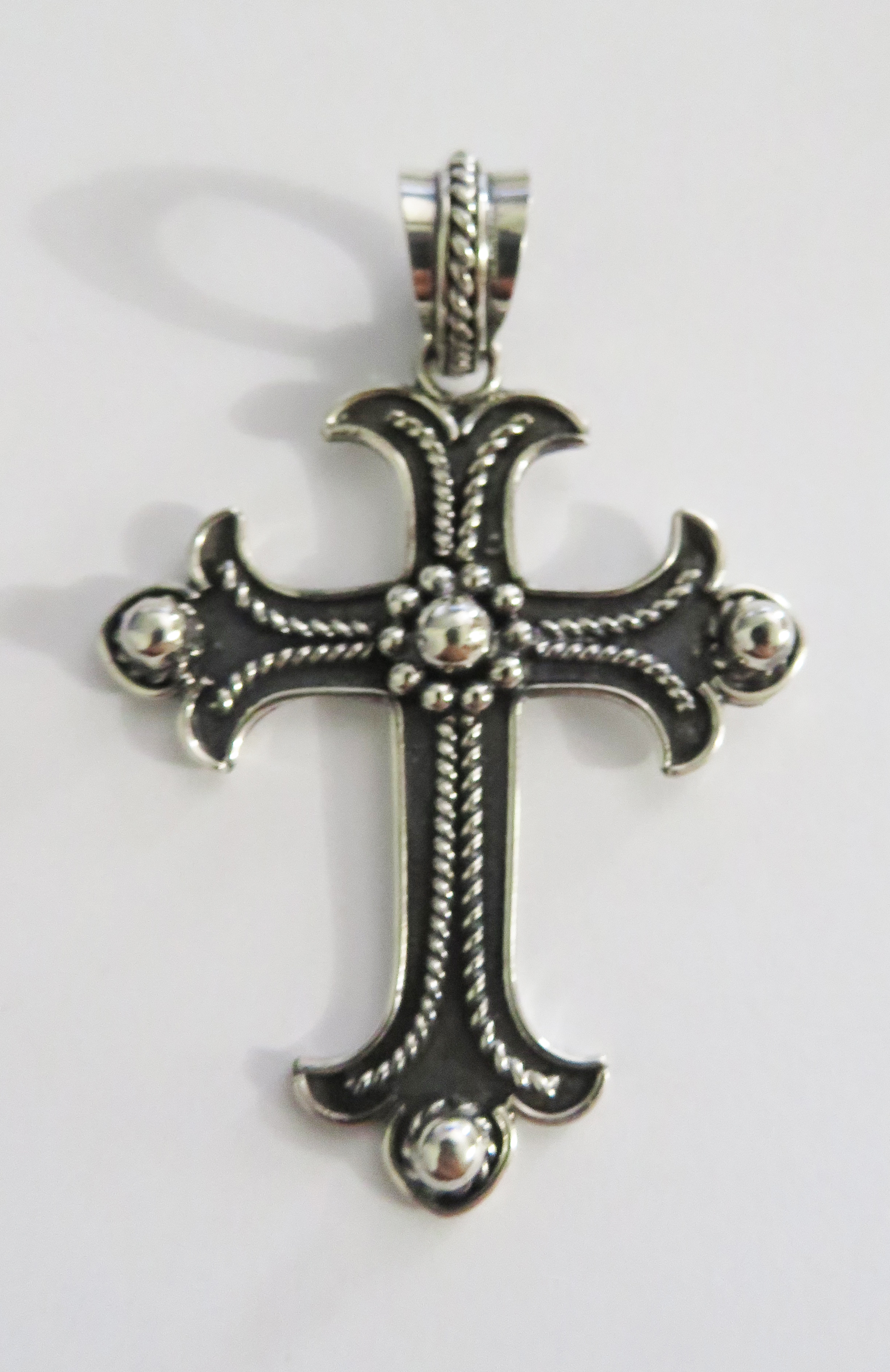 Ornate Silver Cross Pendant KBP35SS Anna King Designs