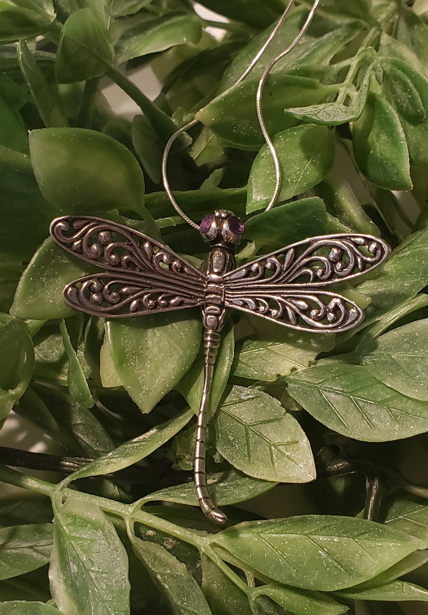 Silver dragonfly pendant – (JP1064AM)