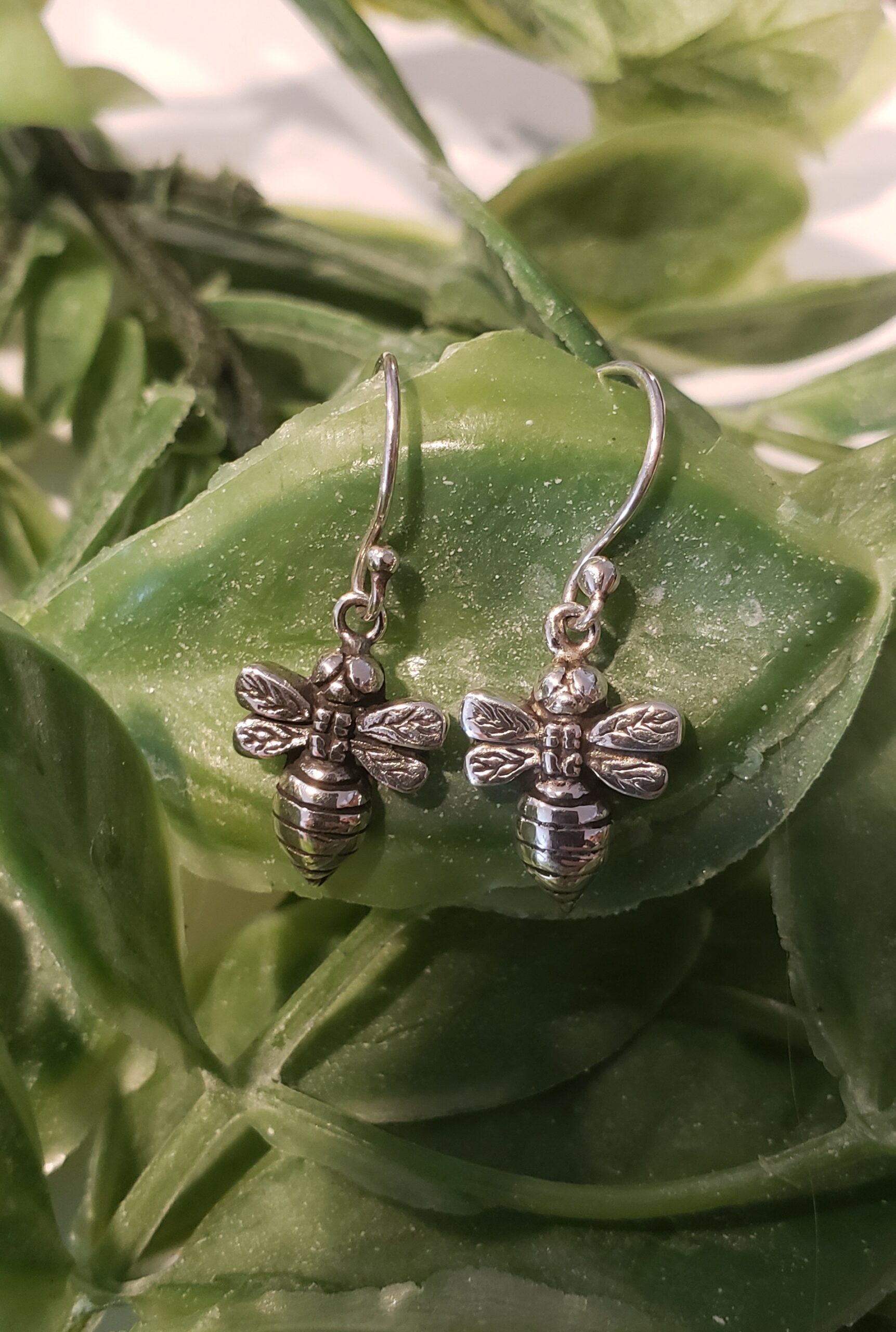 Silver Bee Earrings (E295)