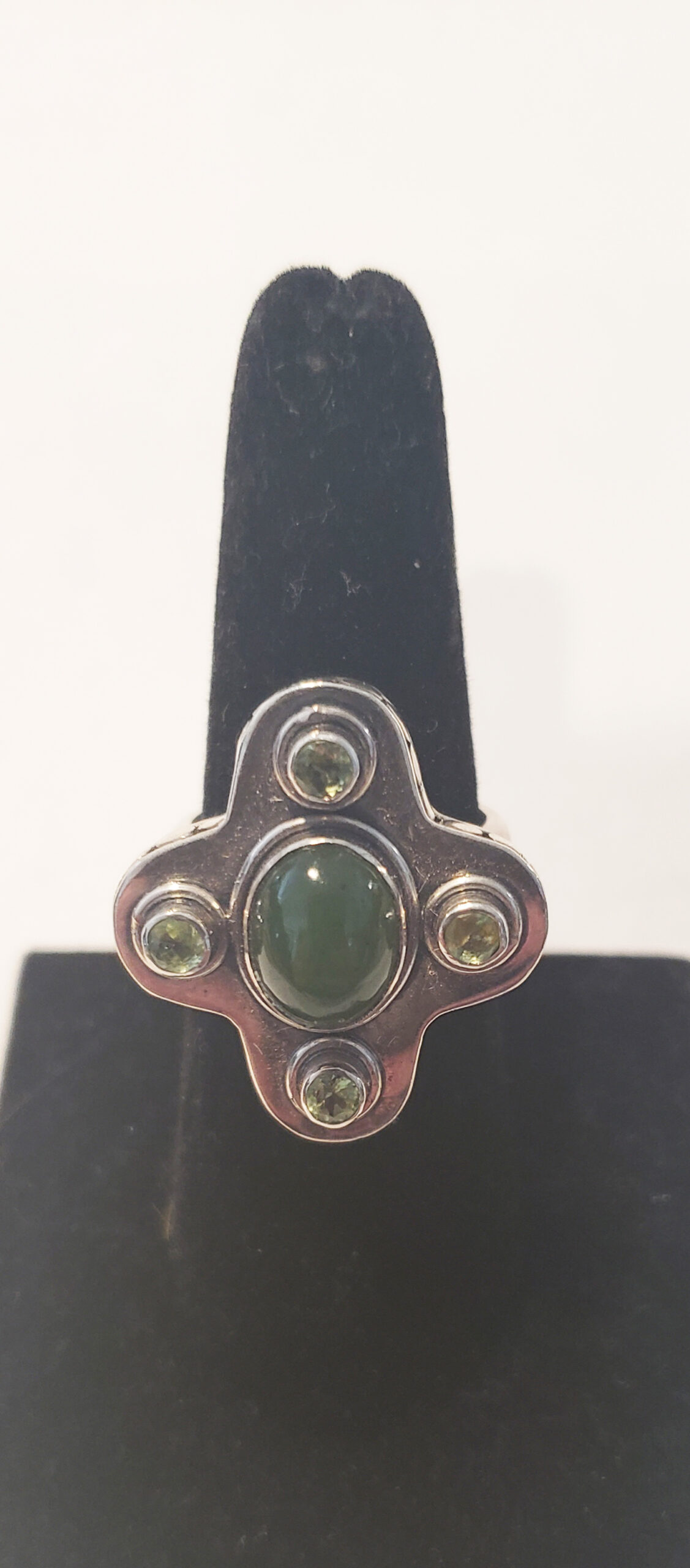 Nephrite and Peridot Ring (BR31NJ)