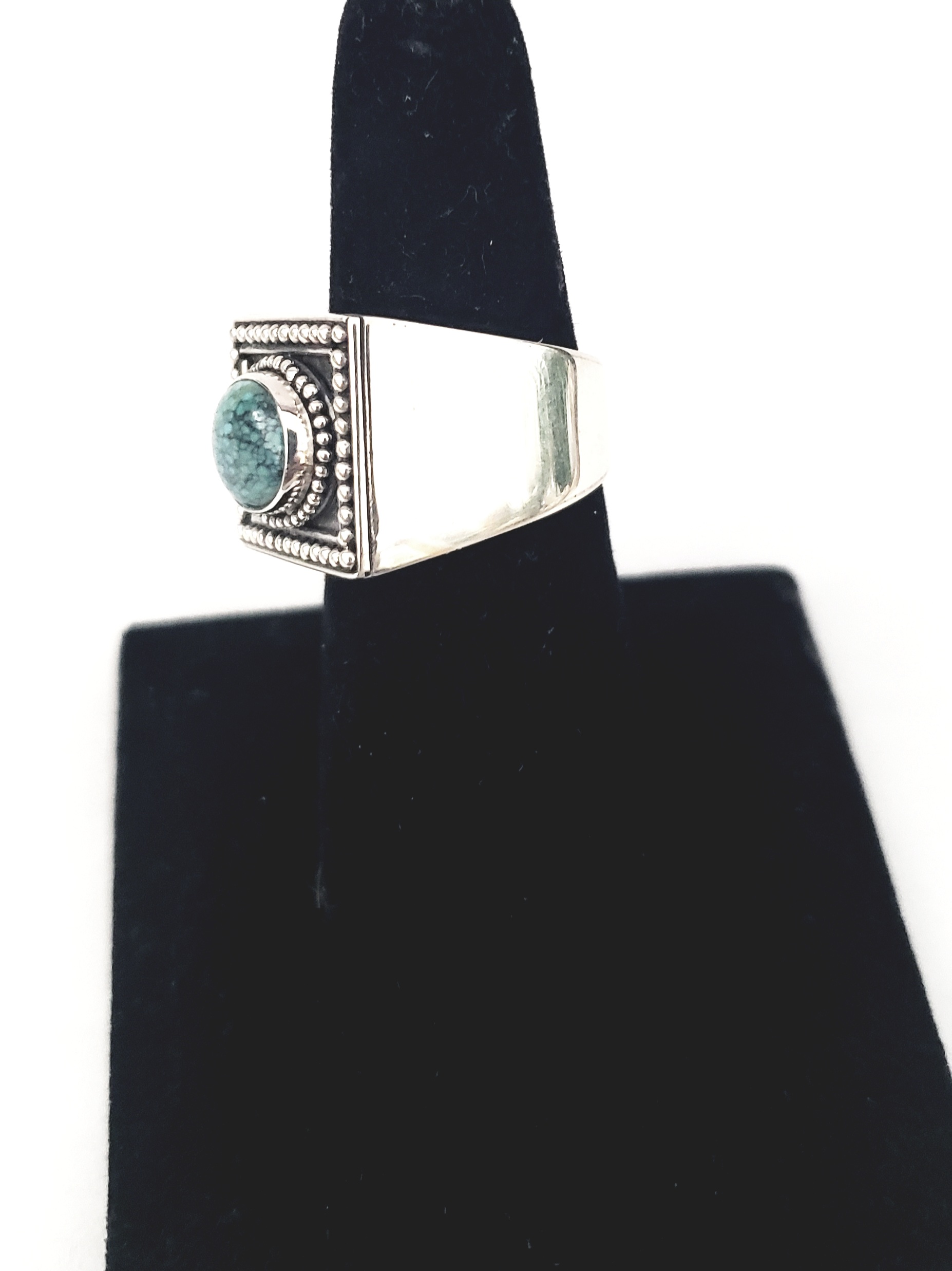 Silver Square Turquoise Ring (DAR015)